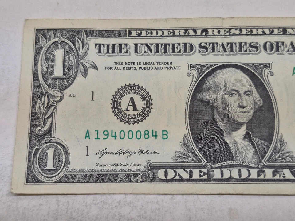 4 AUG OR 8 APR 1940 DUAL REVERSE BIRTHDAY NOTE A 1940 008 4 B 1$ ONE DOLLAR BILL - Image 3 of 4