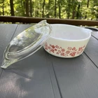 1950s VINTAGE PYREX PINK GOOSEBERRY #472 CASSEROLE DISH W/ LID; 1.5 pt; Rare,HTF