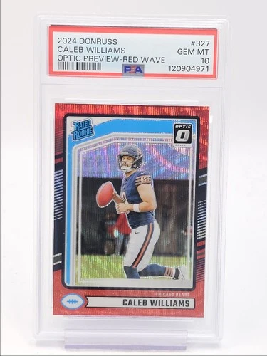 CALEB WILLIAMS 2024 OPTIC PREVIEW RATED ROOKIE RED WAVE GEM C RC PSA 10 Q0004