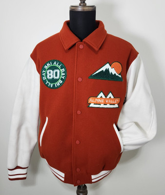 Zara Alpine Valley Val-d'lsere France Varsity Ski Jacket Orange Men's Size XL