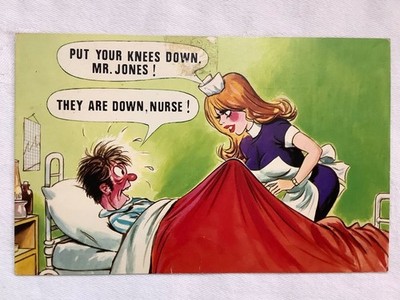 Knie runter Mr. Jones! Sie sind unten Krankenschwester! Erschienen 1976 Bamforth & Co.