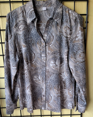 ERFO Women's Long Sleeve Multi-Color Blouse Size 42