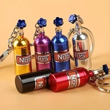 NOS Bottle Aluminum Pill Keychain Waterproof Holder Medicine Container