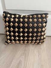 Primark gold studded faux leather clutch bag