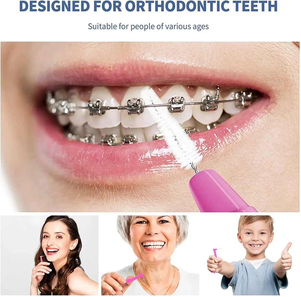 20 Count Interdental Brush Cleaners with Portable Case-Pink, Extra Tight Teeth - Image 2 of 4