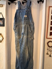 True Vintage Bib Overalls JC Penneys Square Bak Big Mac Rare Blue Jeans 34  x29  