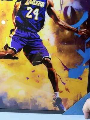 Vibrant Visions Kobe Bryant Framed L.A. Lakers Basketball 17”x21