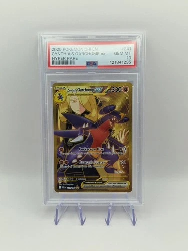 2025 POKEMON DRI EN-DESTINED RIVALS HYPER RARE #241 CYNTHIA'S GARCHOMP EX PSA 10