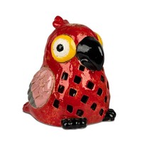 Windlicht Papagei Rot H. 17Cm Aus Steinzeug Formano S26