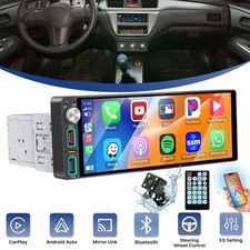 Single 1 Din Wireless Carplay Car Stereo Radio Bluetooth Touch Screen Camera