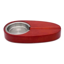 Ashtray Cigar Pipe Tobacco Cigarette Wood Stainless Steel Oval Removable Bowl