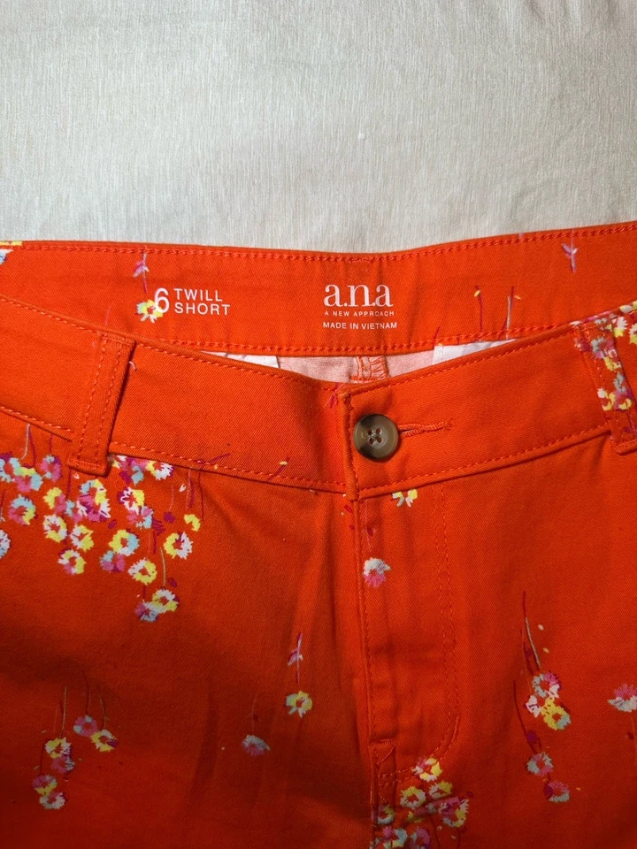 Ana A New Approach Pantalones Cortos Naranja Floral Talla 6 Sarga Cortos Foto 3 de 3