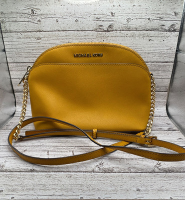 Michael Kors Jet Set Dome Top Chain Crossbody Mustard Yellow