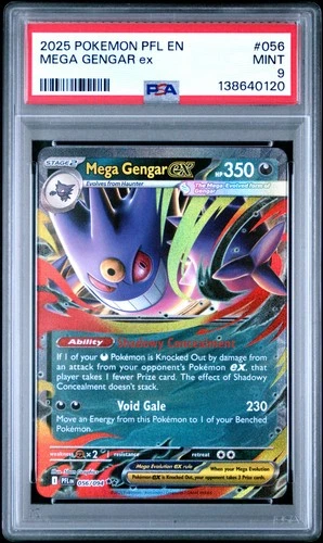 2025 POKEMON PFL EN-PHANTASMAL FLAMES #056 MEGA GENGAR EX PSA 9