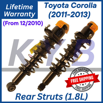 KYB Genuine OEM Rear Struts For 2011-2013 Toyota Corolla 1.8L, Lifetime Warranty