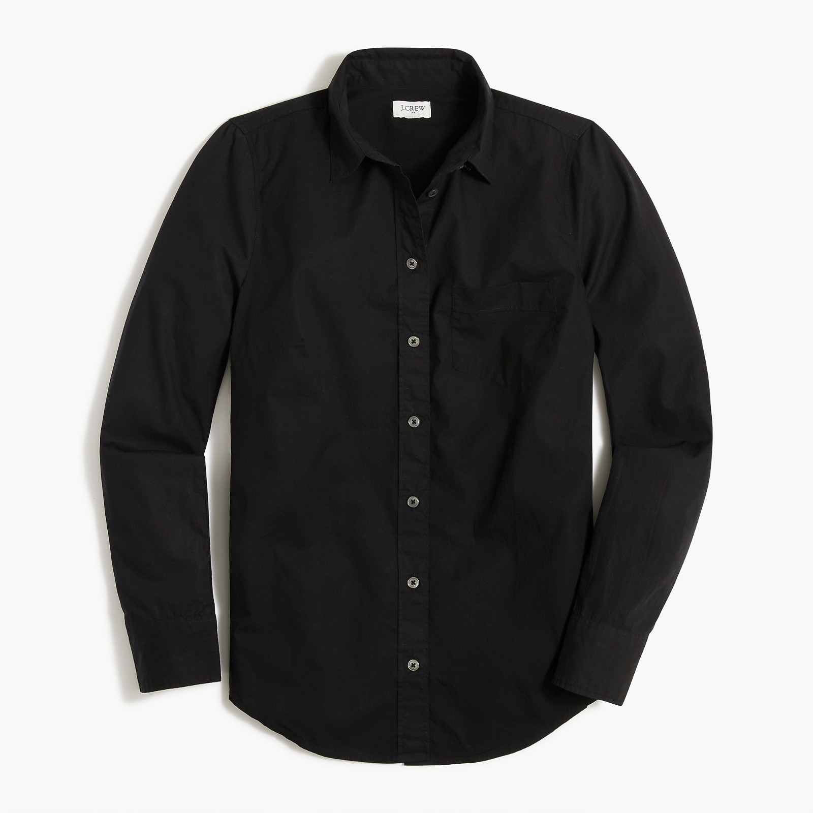 NWT J. Crew Size Medium Black Button Up 100% Cotton Poplin Signature Fit Shirt