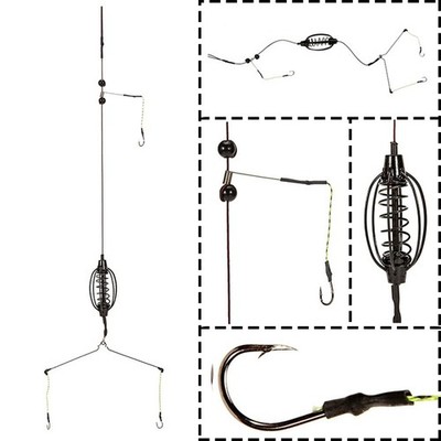 1*Bait Carp Fishing Feeder Fishing Baits Cages Hook Rig Feeder Tackle 10x9.5x3.5