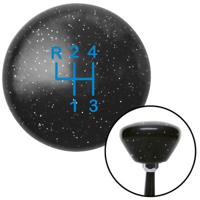 Blue Shift Pattern 8n Black Retro Metal Flake Shift Knob w/ M16x1.5 Insert Auto