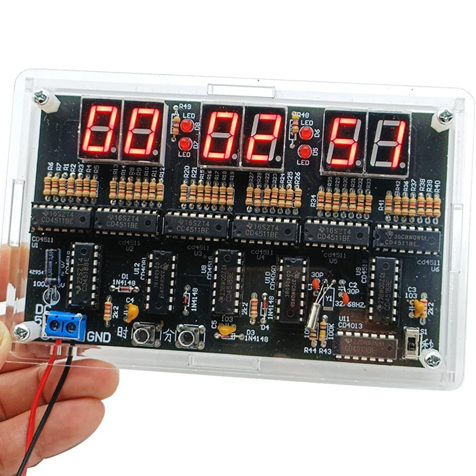 Digital Circuit Clock DIY Electronic Kit Electronic Clock Teaching Kit With Case - Image 3 of 4