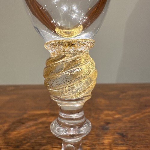 Juego de 4 flautas de champán de cristal de Murano con tallos de ámbar retorcidos 8,75 pulgadas - Imagen 6 de 8