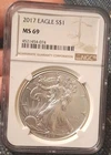 2017 WEST POINT  SILVER EAGLE NGC MS69
