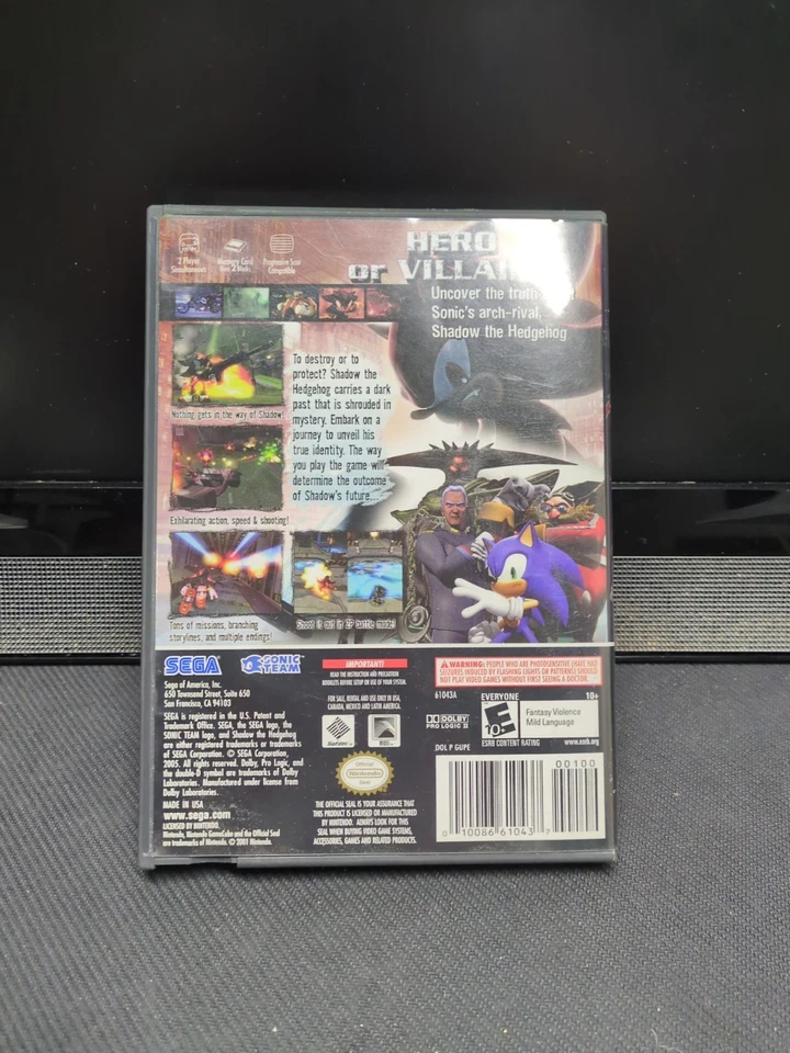Shadow The Hedgehog (Nintendo Gamecube, 2005) CIB Etiqueta Negra  Foto 4 de 4