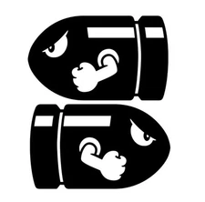 Super Mario Decal Bullet Bill 4” Sticker Laptop Car Truck Window