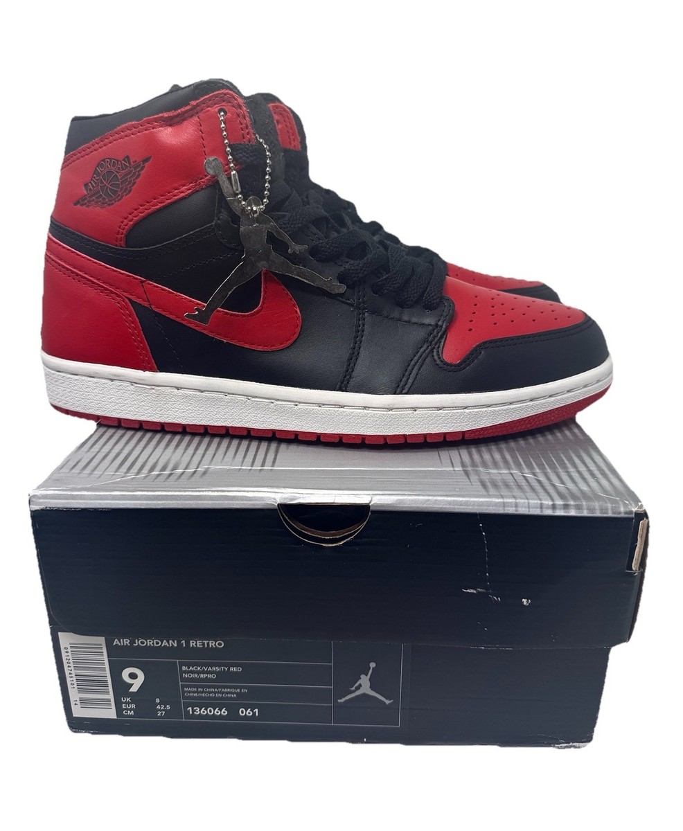 Nike Air Jordan 1 Retro 2001 Bred High Black/ Red 136066-061
