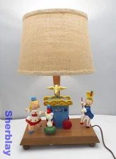 Vtg Nursery Originals The Circus Theme Lamp Music Box made by IRMI  Works  READ