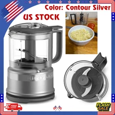 KitchenAid Contour Silver 3.5-Cup Food Chopper Compact Mini Processor Kitchen