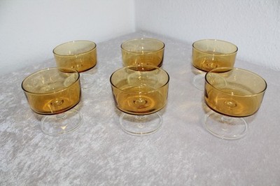 6 Arcoroc Luminarc Bernsteinfarben Honigfarben Champagner Gläser Sektgläser
