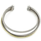 David Yurman 18K Sterling Rope Twist Cable Crossover 6.5" Cuff Bracelet #S5666-4 — photo 6