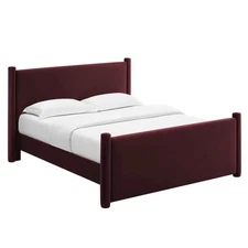 Rael Performance Velvet Full Platform Bed