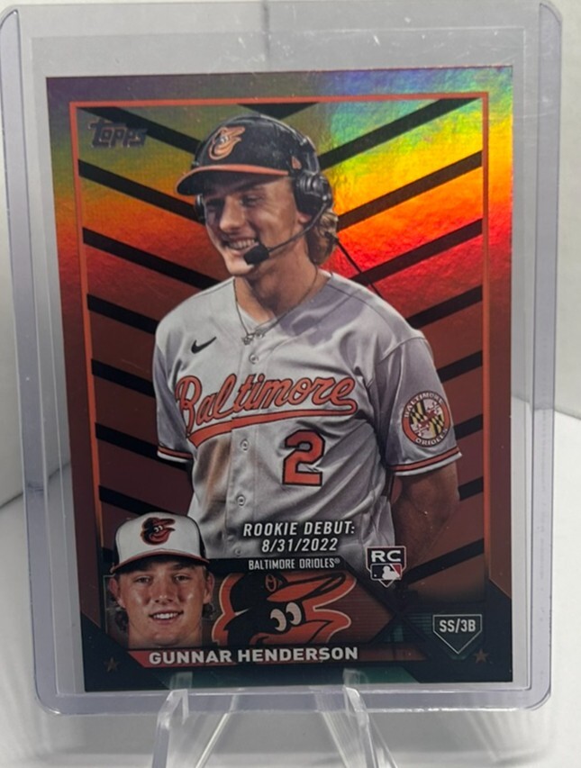 2023 Topps Update Gunnar Henderson Orange and Black SP Rookie Debut