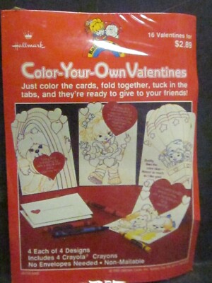1983 Hallmark 16 RAINBOW BRITE COLOR YOUR OWN VALENTINES New Old Stock NIP