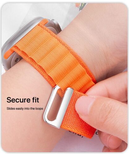 Nylon Armband verstellbar mit Metall C-Haken - Apple Watch 38/40/41MM, grün - Bild 4 von 9