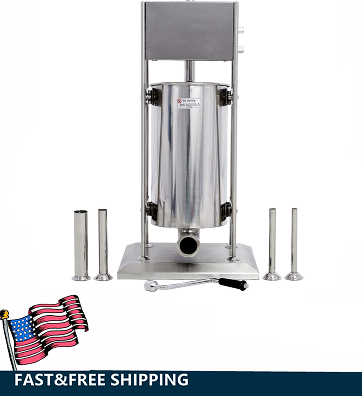 22LB/10L Sausage Stuffing Machines Stainless Steel Commercial w/ 4 Stuffing Tube