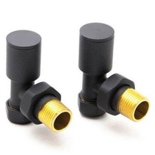 Angled Radiator Valves Modern Manual Rad 15mm x 1/2" Anthracite Pair