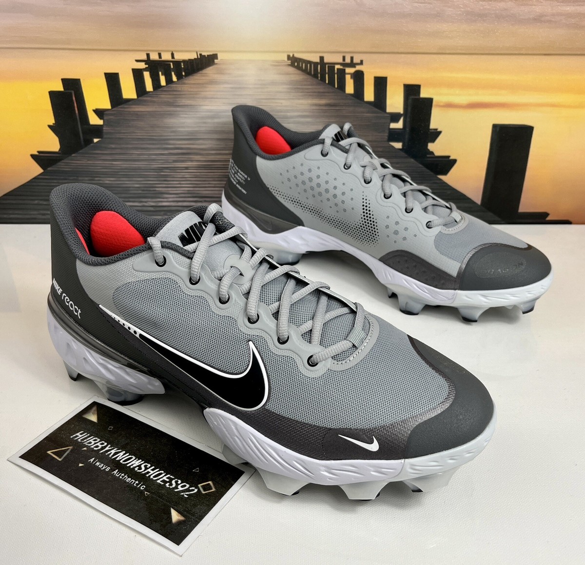 Nike Alpha Huarache Elite 3 Low MCS Gen P Grey Men Size 11 Baseball CZ4453-005 Nike Alpha Huarache Elite 3 MCS Baseball Cleats Grey CZ4453  main image 3