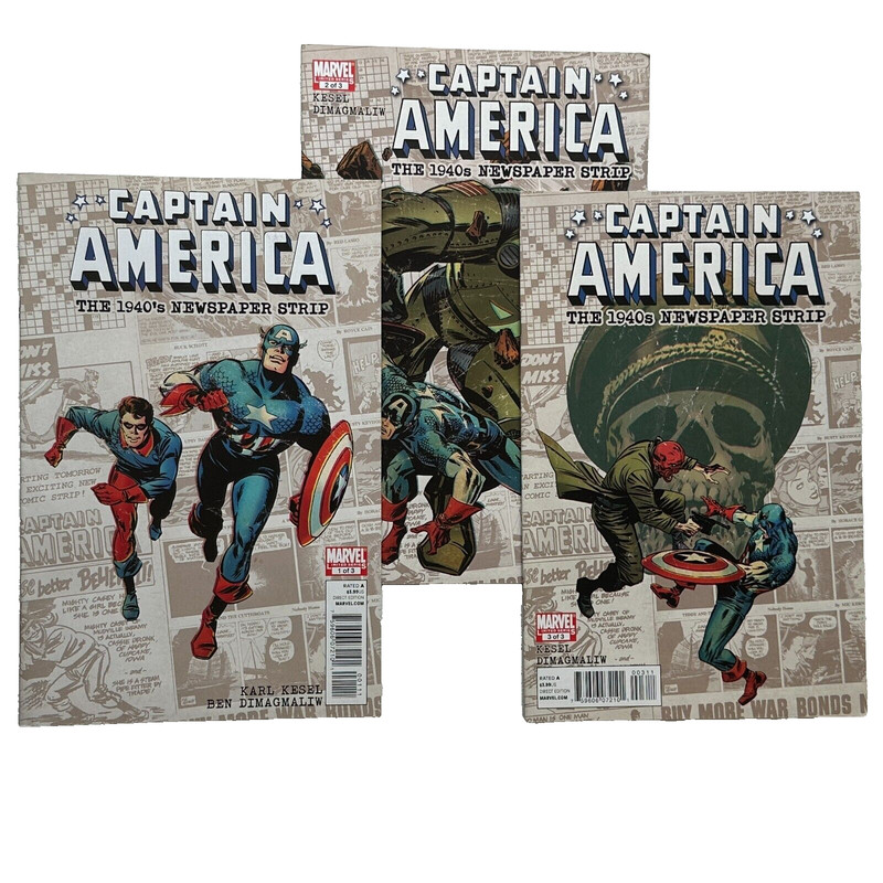 Captain America 1940s Newspaper Strip 2010 Marvel Comics Lot Set # 1-3