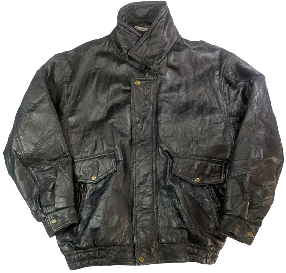 Flight Path Genuine Leather Flight Jacket Medium Black Bomber