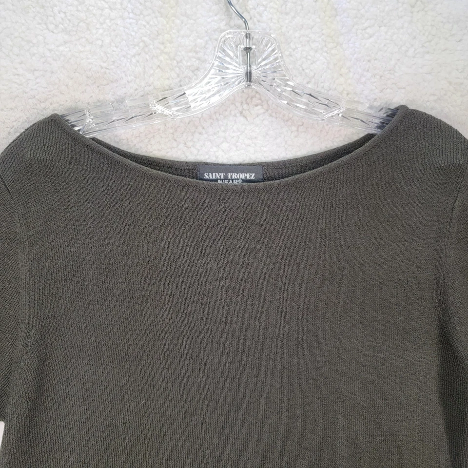 Vestido para mujer Saint Tropez Wear talla M negro tejido cuello barco clásico funda lápiz Foto 2 de 4