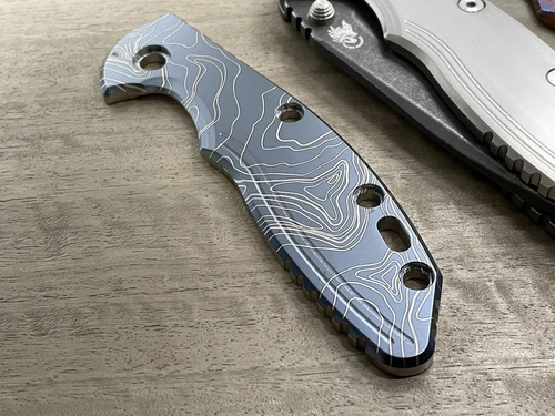 Black TOPO engraved Titanium scale for XM-18 3.5 HINDERER
