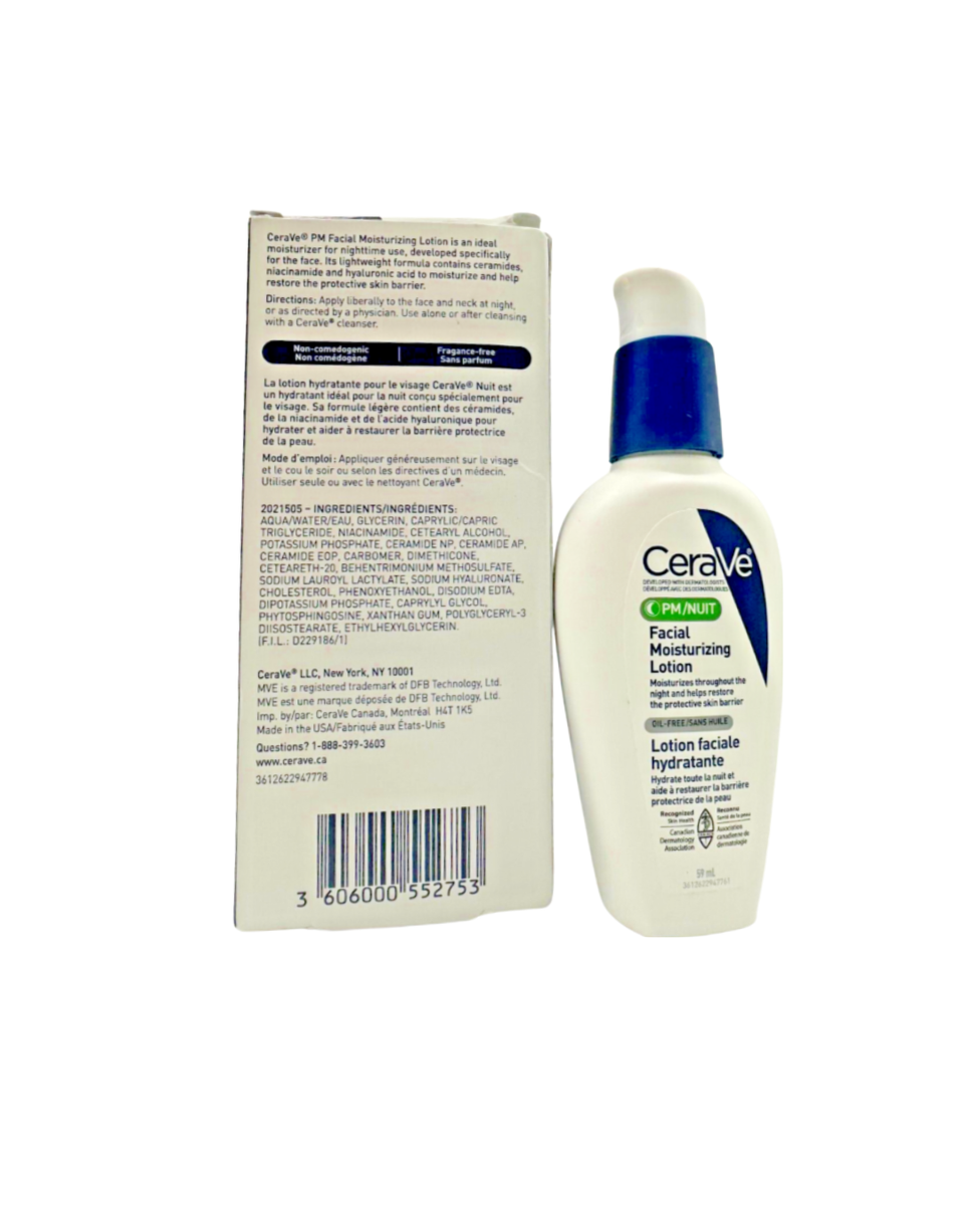 NEW CeraVe PM Facial Moisturizing Lotion | Night Cream with