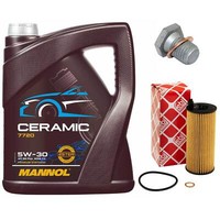 MotoröL Set 5W-30 5 Liter + ÖLfilter + ÖLablassschraube FüR Bmw 1Er 5Er X3 X5