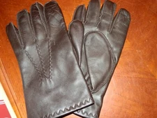 VTG Soft Leather & Soft Fabric Lined Driving /Outdoor Gloves Dark Brown XL