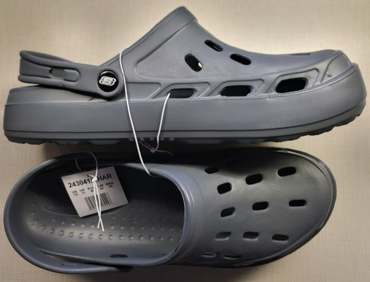 SKECHERS Foamies WATERPROOF Slip On CLOG Sandals in CHARCOAL  display picture 1
