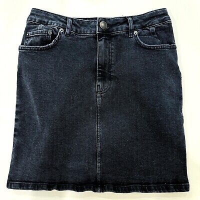 ASOS Womens Black Cotton A-Line Skirt Size US UK Size 10