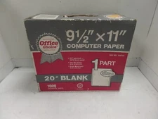 OFFICE CHOICE #20 Blank 1000 Continuous Sheets 9.5"x11" Computer Paper #368704