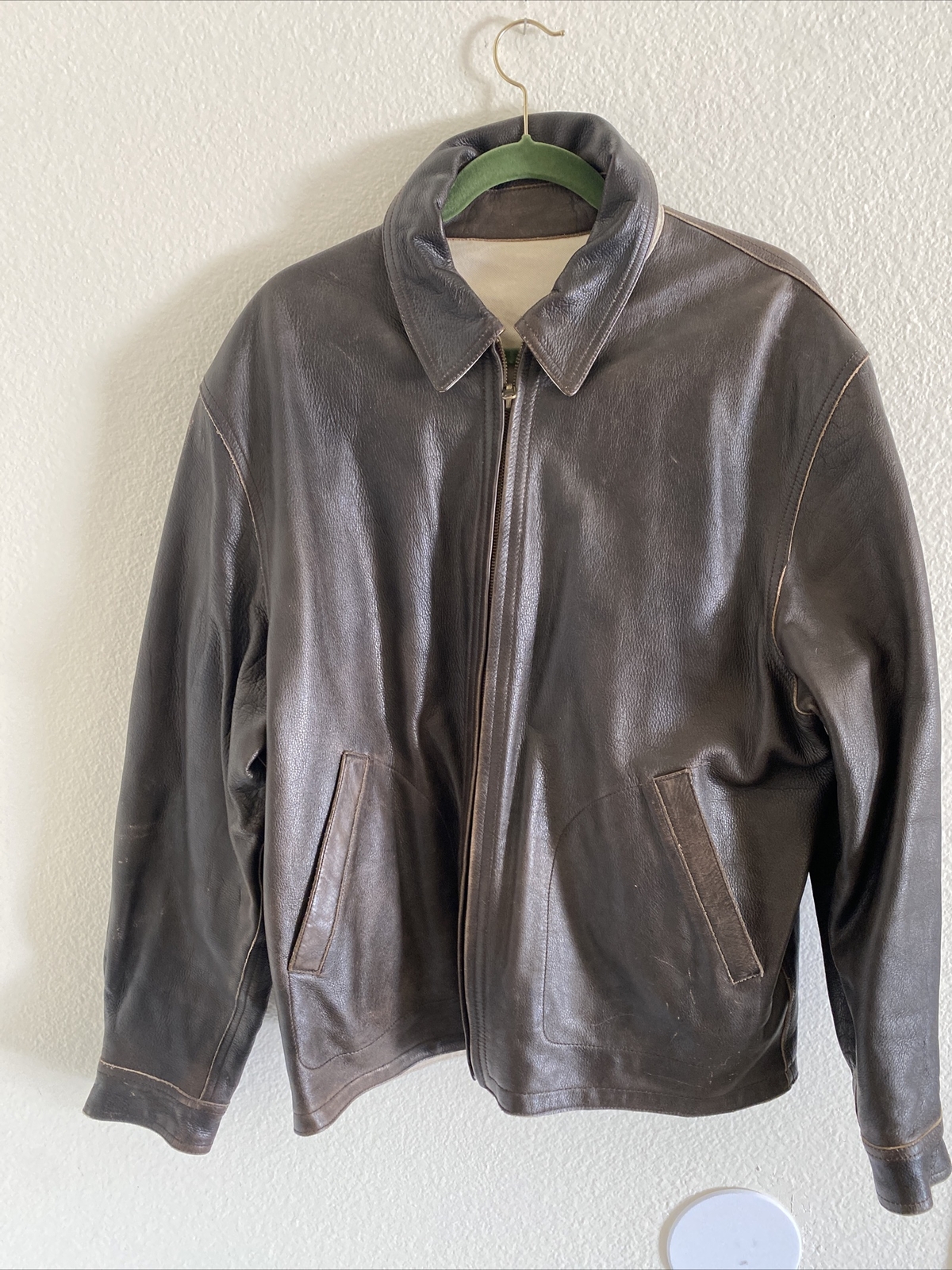 Charles Klein Men's Leather Jacket Lined Black Large … Gem